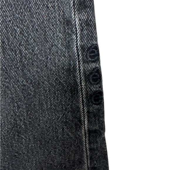 Etica Josie High Rise Crop Raw Hem Jeans 31 washed Black - Picture 8 of 9